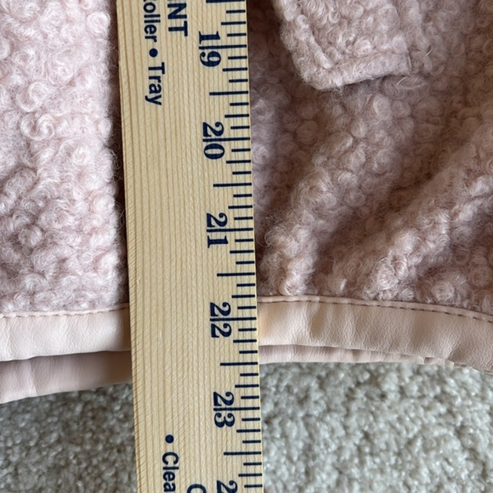 Anthropologie Pink Rose Sherpa Fleece Full Zip Lined Jacket Women Size Large - Picture 14 of 15